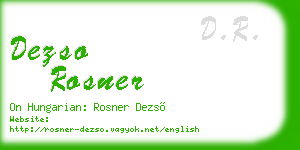 dezso rosner business card